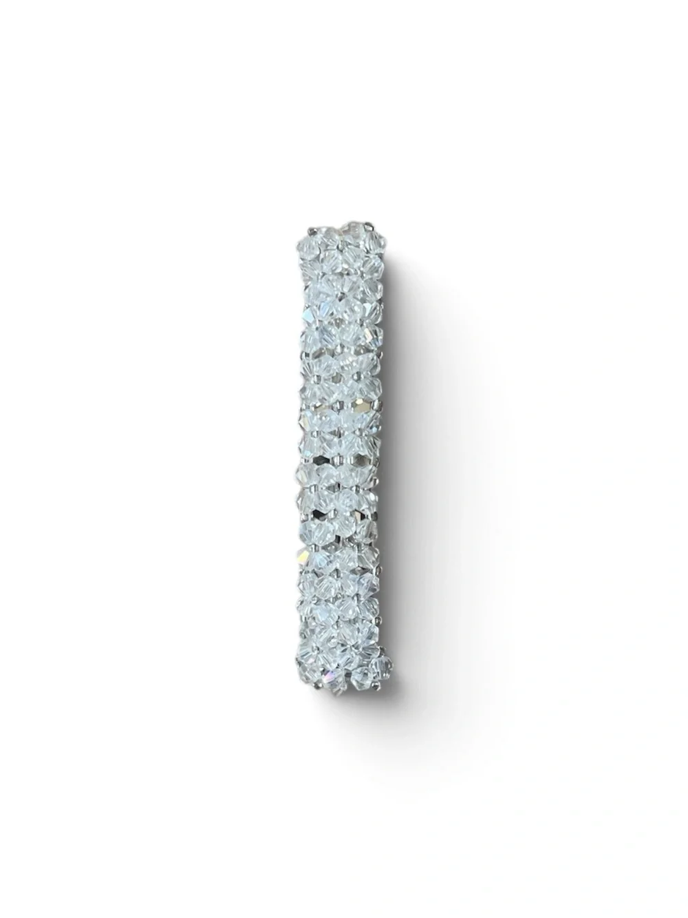 🆕 Stunning clear  crystal beaded hair barrette.